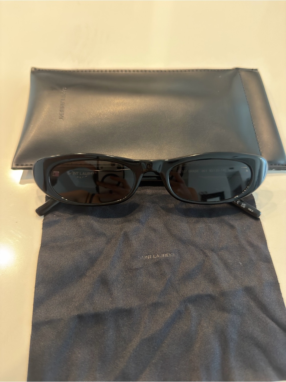 Authentic Viral Saint Laurent SL 557 Hailey Bieber Shade 001 sunglasses